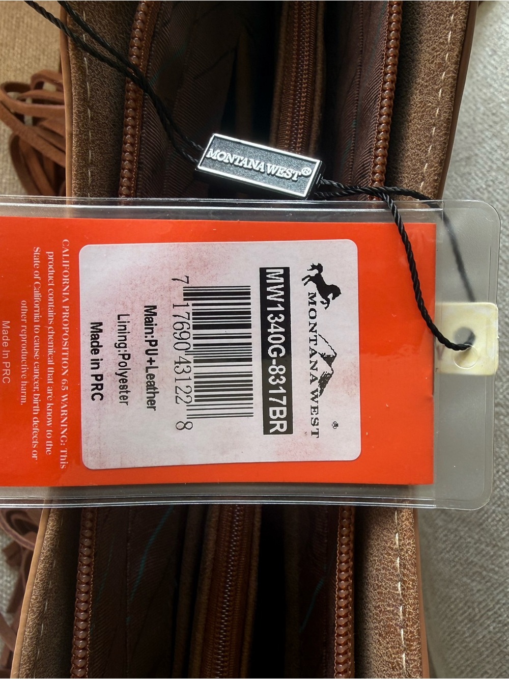 NEW with tags- Montana West Fringe Collection Concealed Carry Tote - Tan - Picture 3 of 11